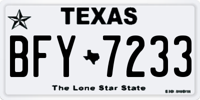 TX license plate BFY7233
