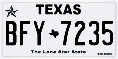TX license plate BFY7235