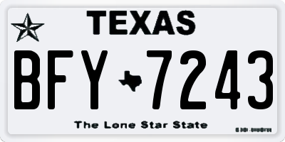 TX license plate BFY7243