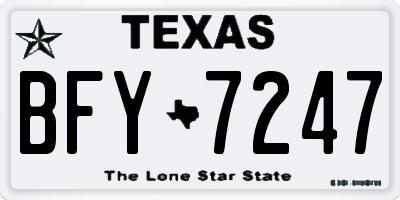 TX license plate BFY7247