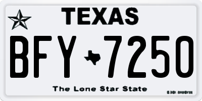 TX license plate BFY7250