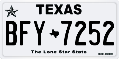 TX license plate BFY7252