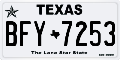 TX license plate BFY7253