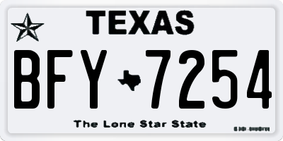 TX license plate BFY7254