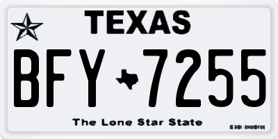 TX license plate BFY7255