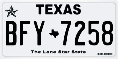 TX license plate BFY7258