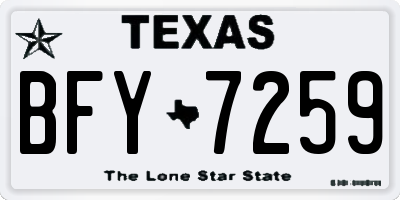 TX license plate BFY7259