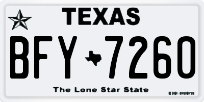 TX license plate BFY7260