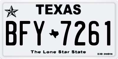 TX license plate BFY7261
