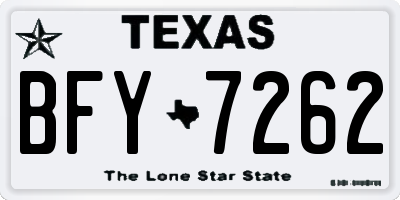 TX license plate BFY7262