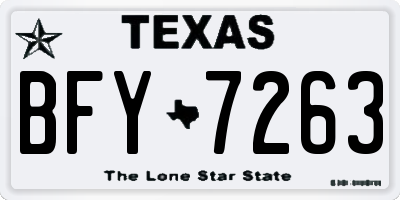 TX license plate BFY7263