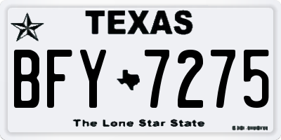 TX license plate BFY7275