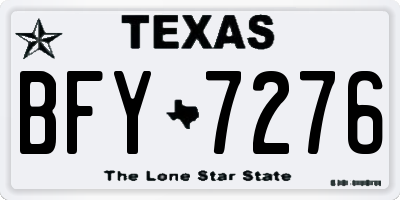 TX license plate BFY7276