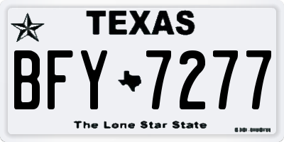 TX license plate BFY7277