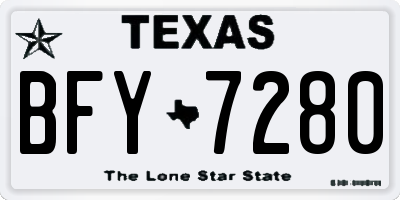 TX license plate BFY7280