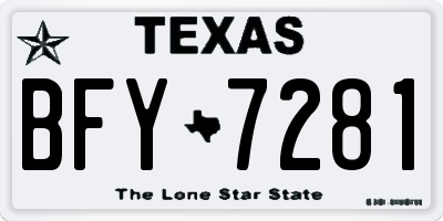 TX license plate BFY7281
