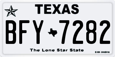 TX license plate BFY7282