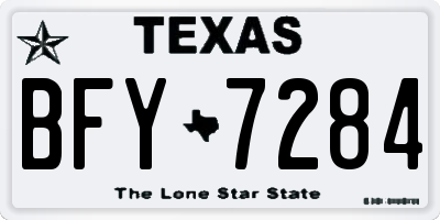 TX license plate BFY7284
