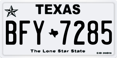 TX license plate BFY7285