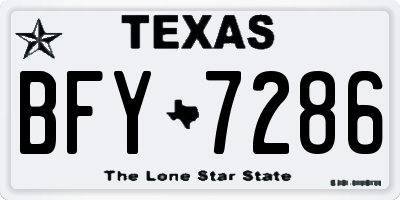 TX license plate BFY7286