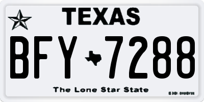 TX license plate BFY7288