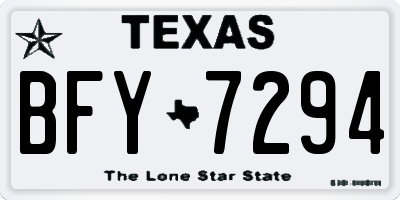 TX license plate BFY7294