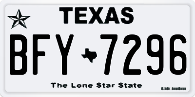 TX license plate BFY7296