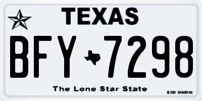 TX license plate BFY7298