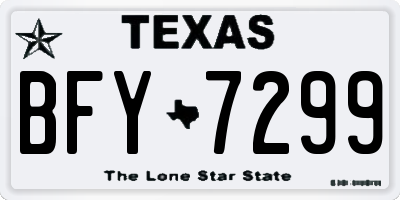 TX license plate BFY7299