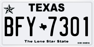 TX license plate BFY7301