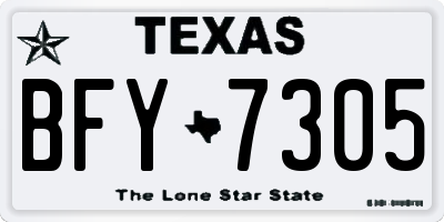 TX license plate BFY7305