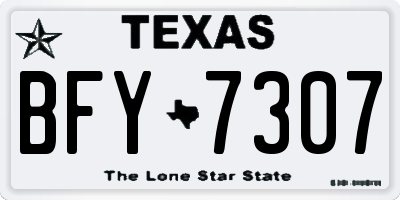 TX license plate BFY7307