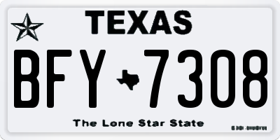 TX license plate BFY7308