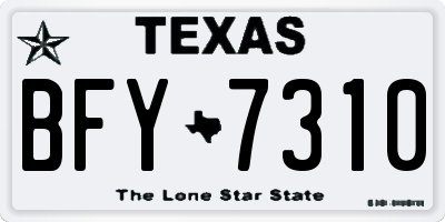 TX license plate BFY7310