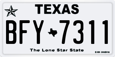 TX license plate BFY7311