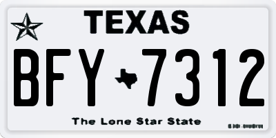 TX license plate BFY7312