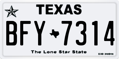 TX license plate BFY7314