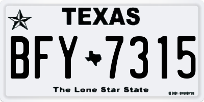 TX license plate BFY7315