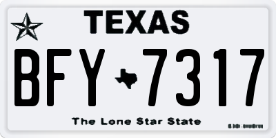 TX license plate BFY7317
