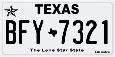 TX license plate BFY7321