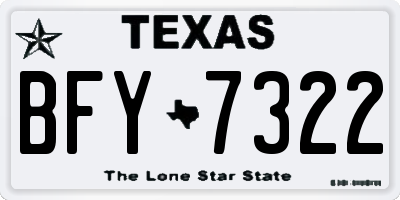 TX license plate BFY7322