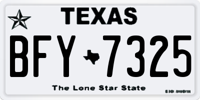 TX license plate BFY7325