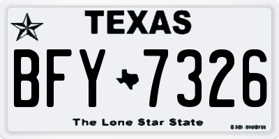 TX license plate BFY7326