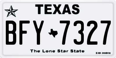TX license plate BFY7327