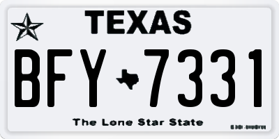 TX license plate BFY7331