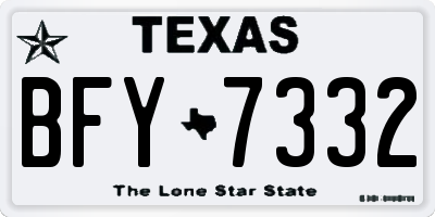 TX license plate BFY7332