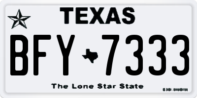 TX license plate BFY7333