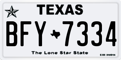TX license plate BFY7334