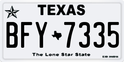 TX license plate BFY7335