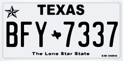 TX license plate BFY7337